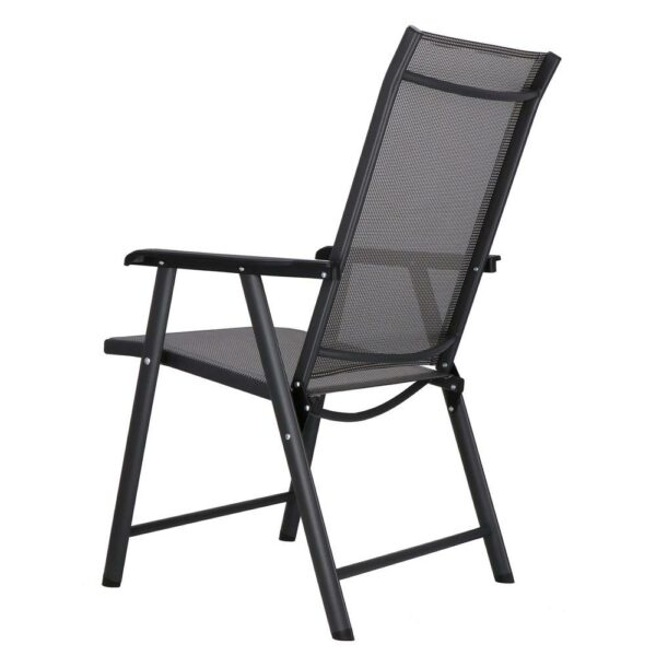 Fém kerti szék, összecsukható, 95x57x66cm, maximum 150kg, szürke - Image 9