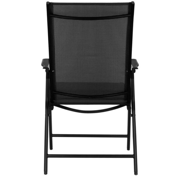 Fém kerti szék, összecsukható, 95x57x66cm, maximum 150kg, fekete - Image 10