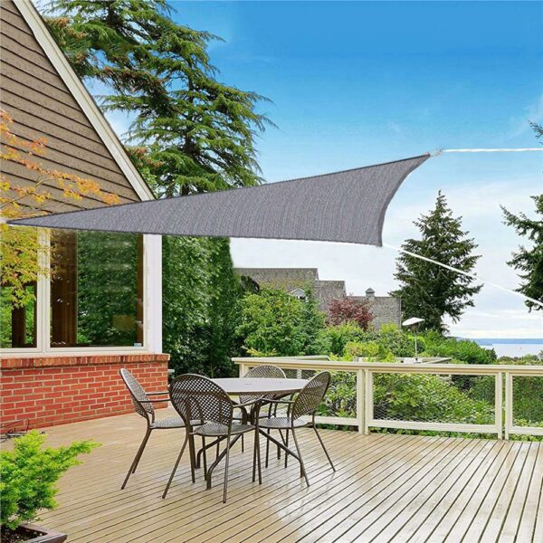 Copertina prelata de soare, triunghiulara, impermeabila cu protectie UV, 3x3x3m, gri - Image 10