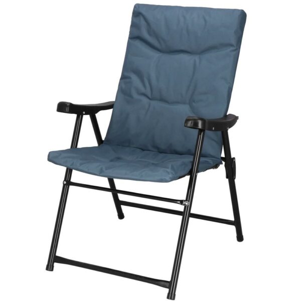 Scaun pliabil pentru terasa sau camping, sezut si spatar cu burete, maxim 120kg, albastru - Image 11
