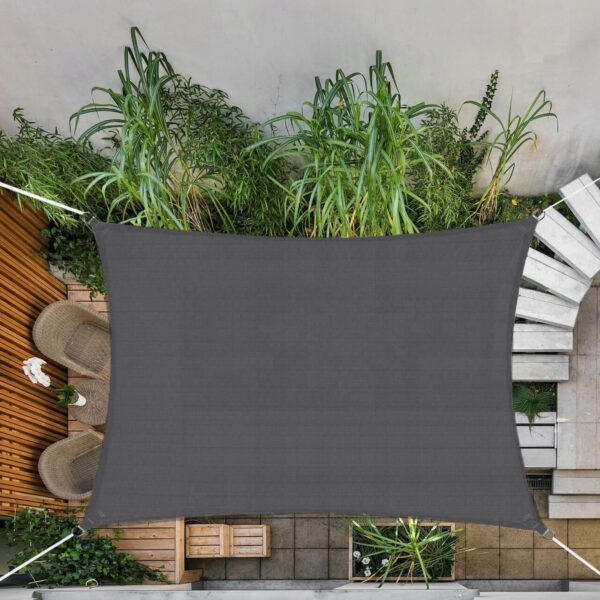 Copertina prelata de soare, dreptunghiulara, impermeabila cu protectie UV, 4x2m, gri - Image 10