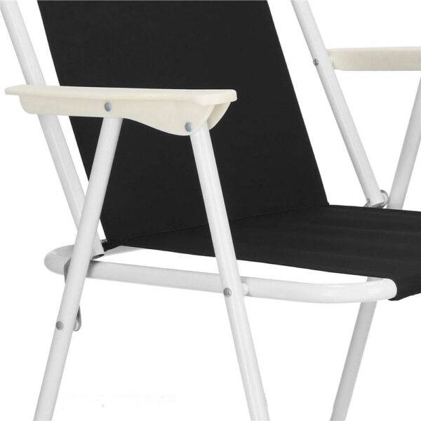 Scaun de plaja Sersimo, pliabil, 100kg, 52x73cm, negru alb - Image 11