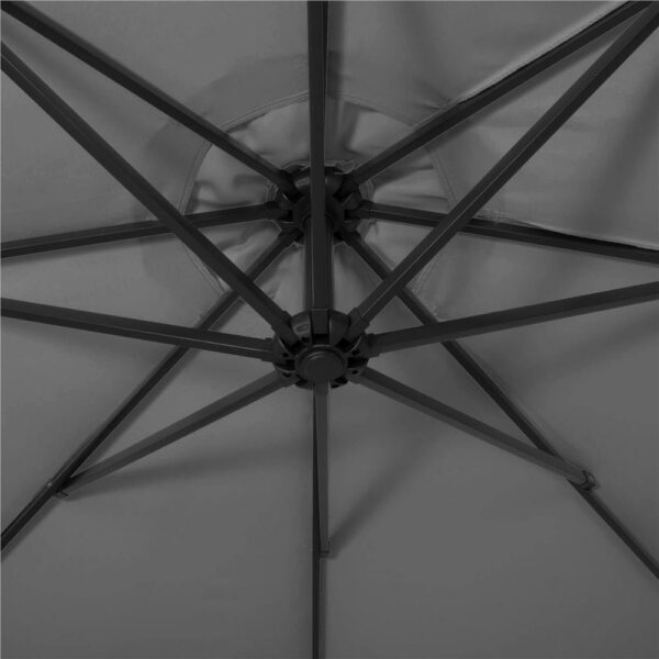 Kerti esernyő oldalkarral, LED világítással, fedéllel, 300cm, szürke - Image 12