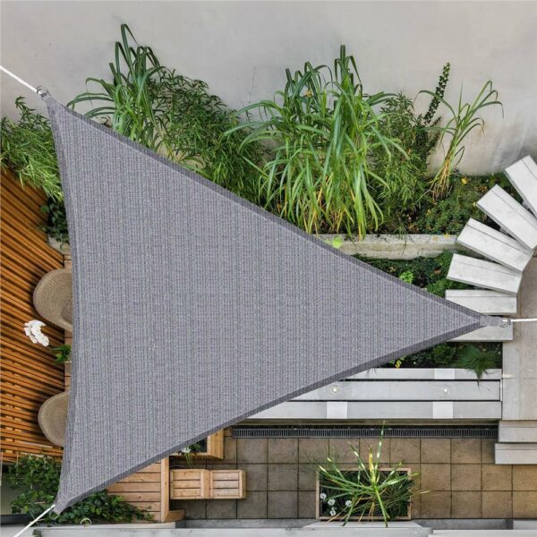 Copertina prelata de soare, triunghiulara, impermeabila cu protectie UV, 3x3x3m, gri - Image 11