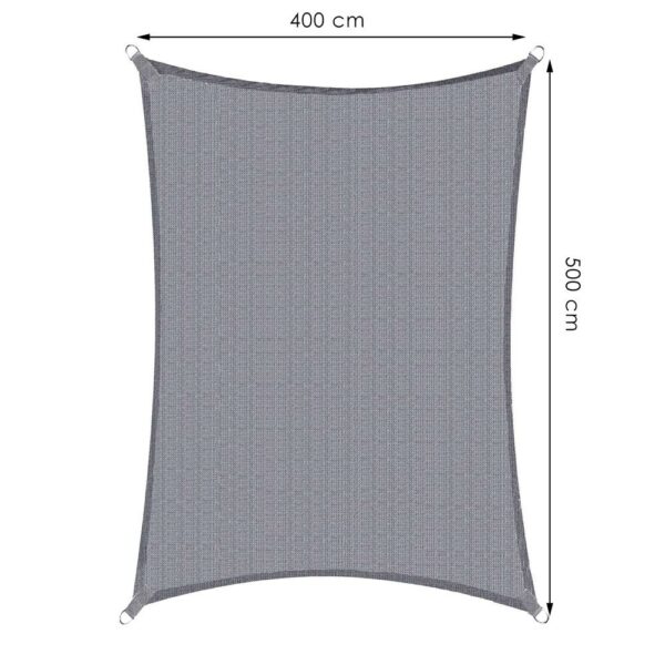 Copertina prelata de soare, dreptunghiulara, impermeabila cu protectie UV, 5x4m, gri deschis - Image 11