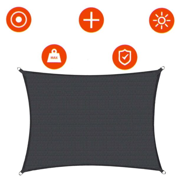 Copertina prelata de soare, dreptunghiulara, impermeabila cu protectie UV, 4x3m, gri inchis - Image 11