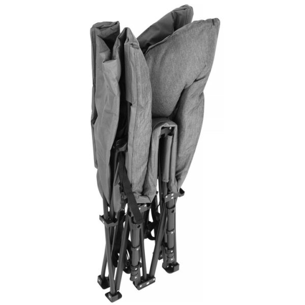 Pat pliant pentru camping, cu saltea si perna, structura metalica, 190x70x37cm, gri - Image 12