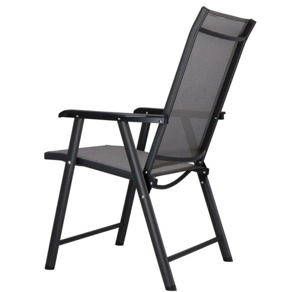 Fém kerti szék, összecsukható, 95x57x66cm, maximum 150kg, szürke - Image 10