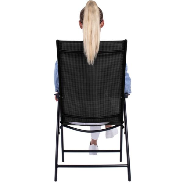 Fém kerti szék, összecsukható, 95x57x66cm, maximum 150kg, fekete - Image 11