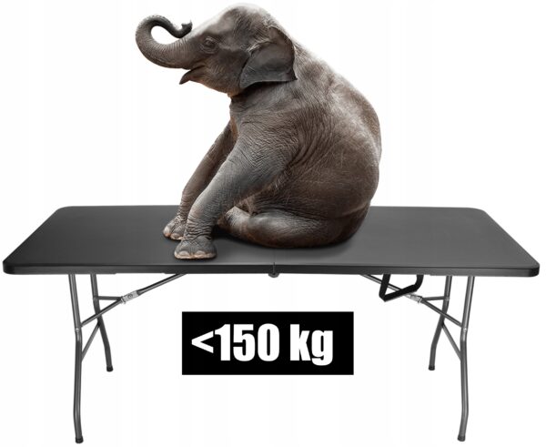 Masa dreptunghiulara pliabila multifunctionala, cu protectie fata de masa, 180x74x74cm, neagra - Image 11