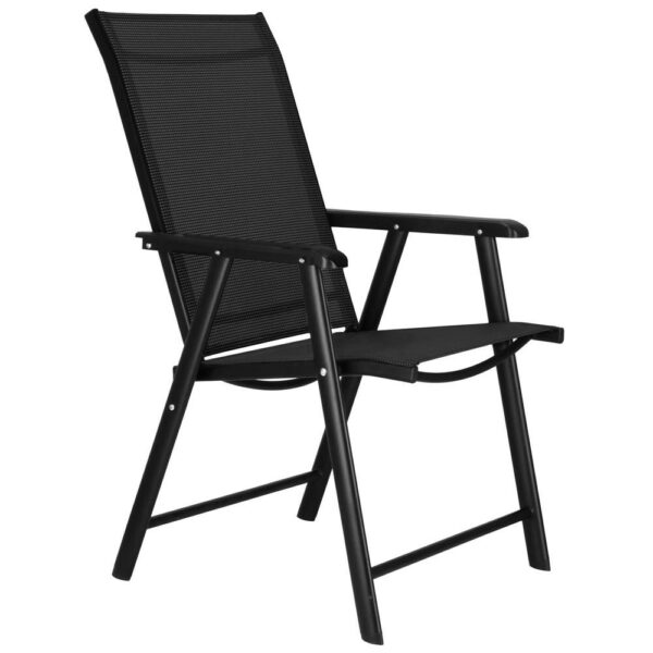 Fém kerti szék, összecsukható, 95x57x66cm, maximum 150kg, fekete - Image 12