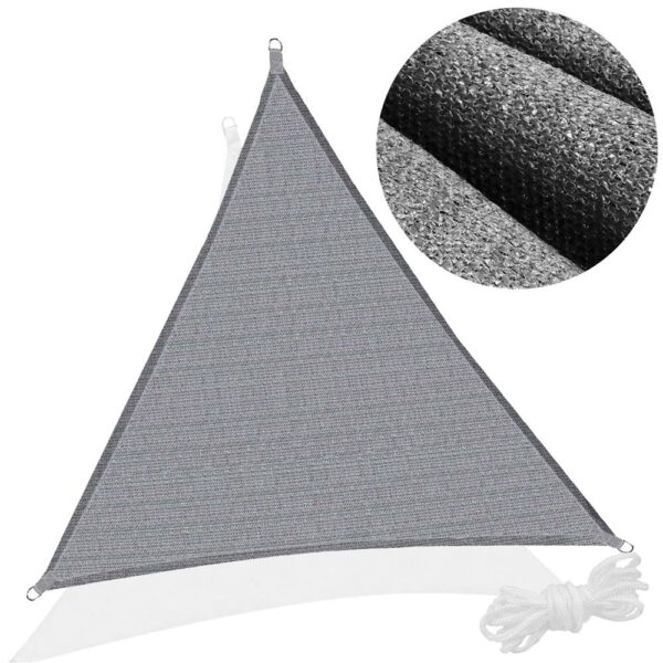Copertina prelata de soare, triunghiulara, impermeabila cu protectie UV, 3x3x3m, gri - Image 12