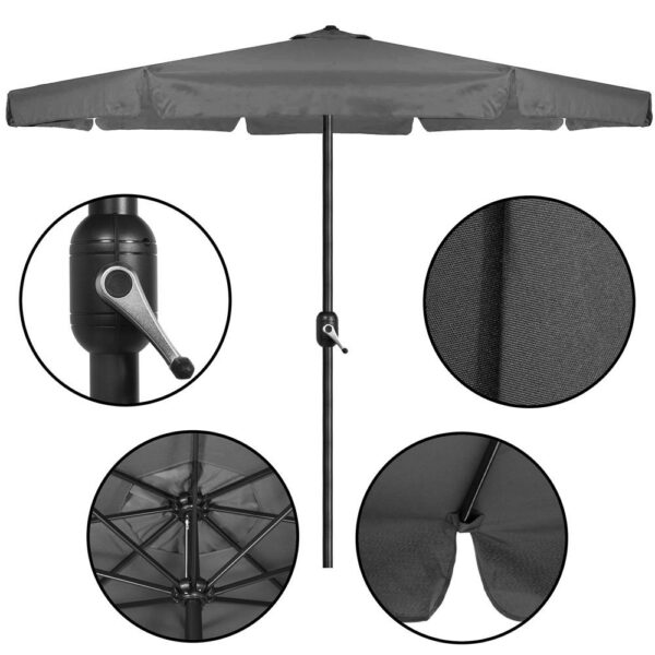 Umbrela terasa gradina, cu manivela, diametru 400cm, Gri - Image 13