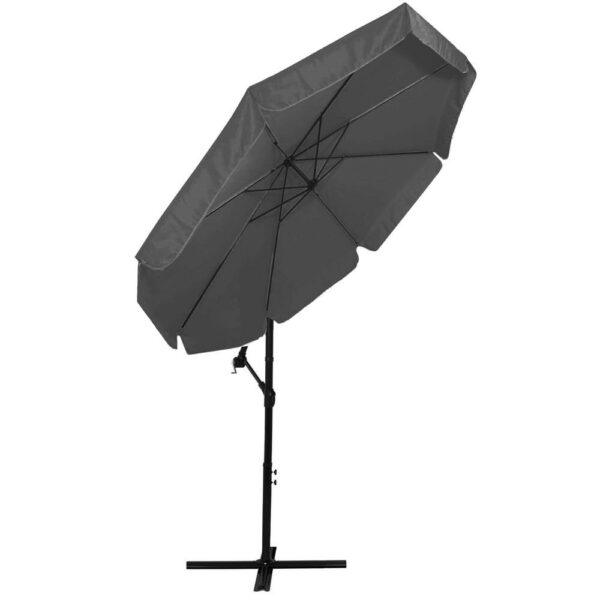 Kerti esernyő oldalkarral, huzattal, 300cm, szürke - Image 13