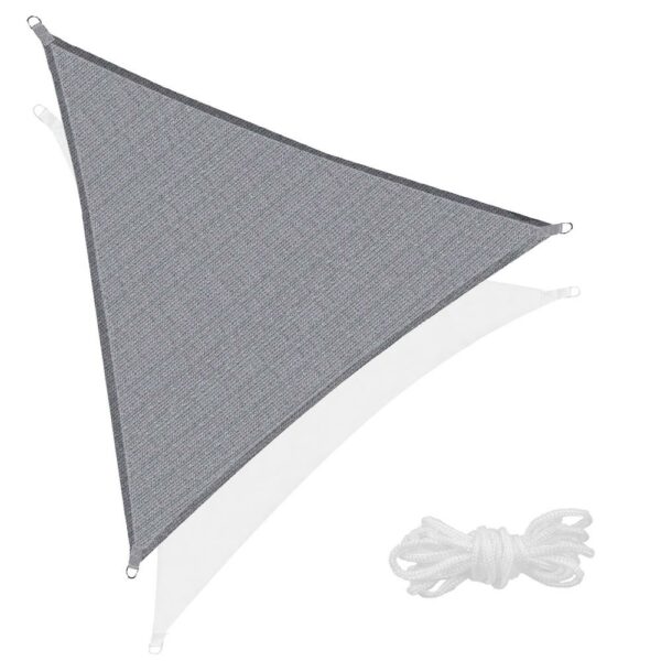 Copertina prelata de soare, triunghiulara, impermeabila cu protectie UV, 3x3x3m, gri - Image 13