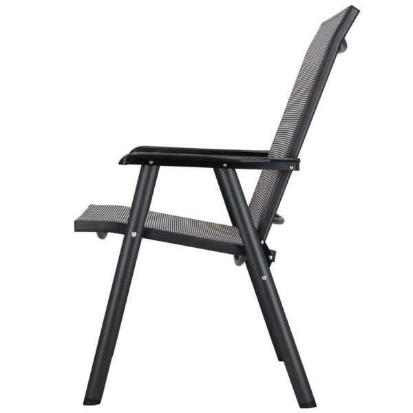 Fém kerti szék, összecsukható, 95x57x66cm, maximum 150kg, szürke - Image 12