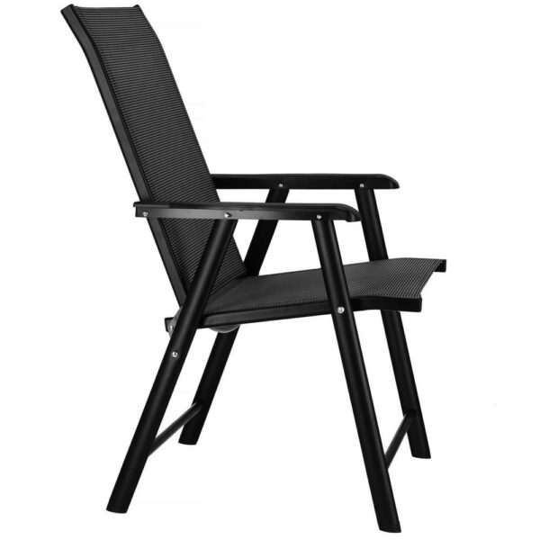 Fém kerti szék, összecsukható, 95x57x66cm, maximum 150kg, fekete - Image 13