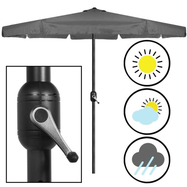 Umbrela terasa gradina, cu manivela, diametru 400cm, Gri - Image 14