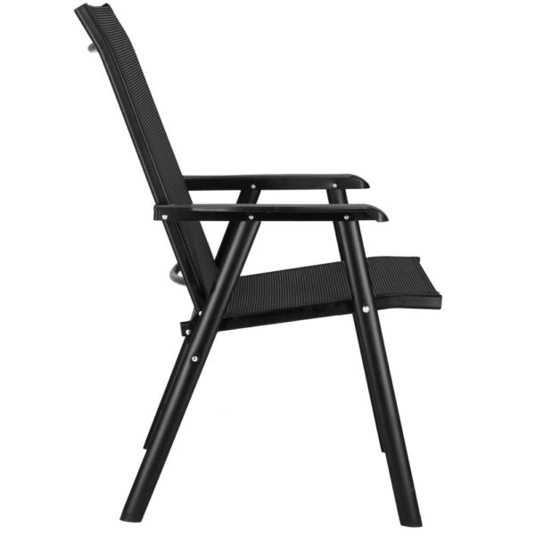 Fém kerti szék, összecsukható, 95x57x66cm, maximum 150kg, fekete - Image 14