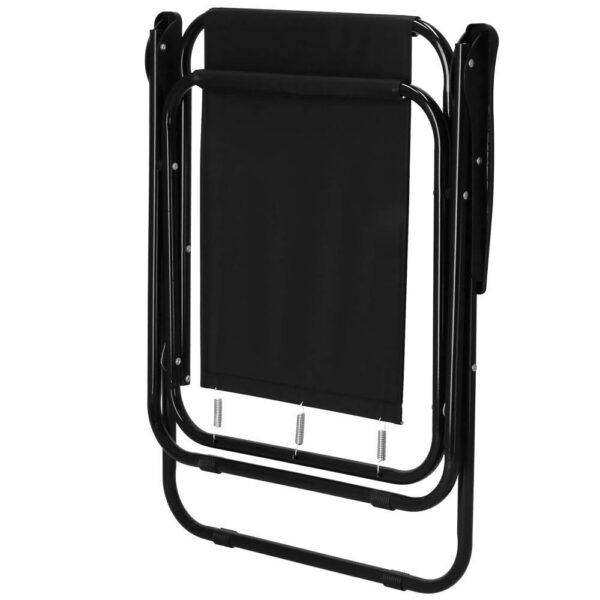 Scaun de plaja Sersimo, pliabil, 100kg, 52x73cm, negru - Image 15