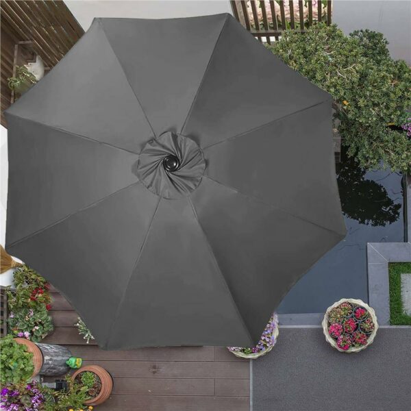 Umbrela terasa gradina, cu manivela, diametru 400cm, Gri - Image 15