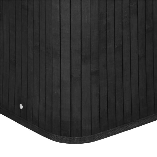 Cos de rufe din bambus cu capac, 2 compartimente, sac detasabil, volum 100L, 54x34x60cm, negru - Image 15