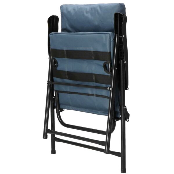 Scaun pliabil pentru terasa sau camping, sezut si spatar cu burete, maxim 120kg, albastru - Image 16
