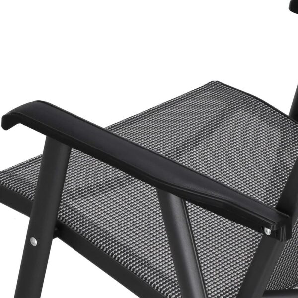 Fém kerti szék, összecsukható, 95x57x66cm, maximum 150kg, szürke - Image 14