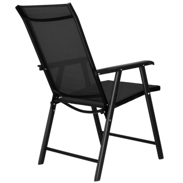 Fém kerti szék, összecsukható, 95x57x66cm, maximum 150kg, fekete - Image 15