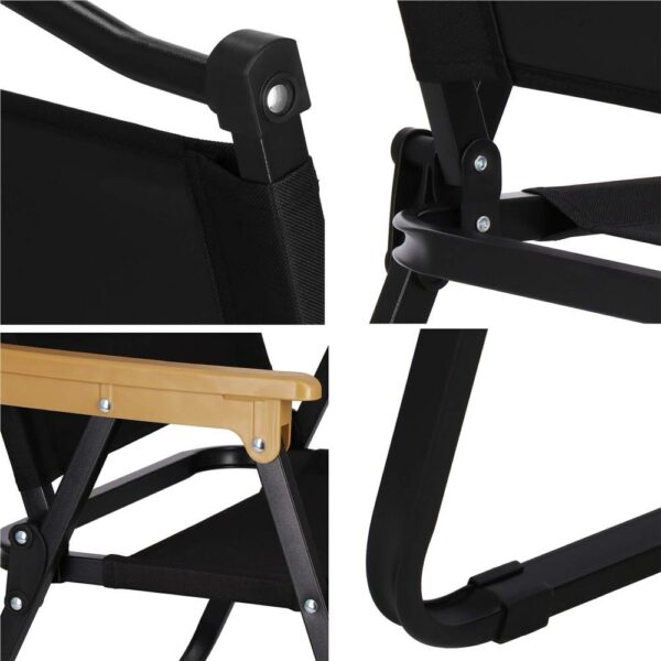 Scaun metalic plabil pentru gradina, camping sau plaja, 50x53x61cm, negru - Image 12