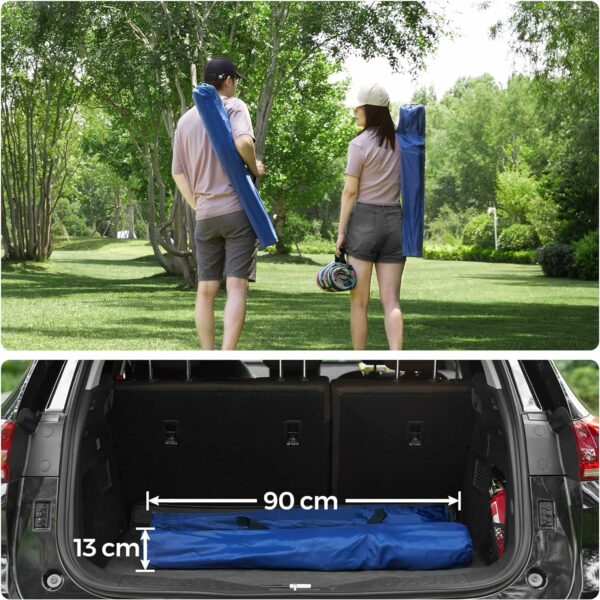 SONGMICS Set 2 scaune pliabile de camping sau pescuit, suport pahar, maxim 150kg, albastru - Image 16