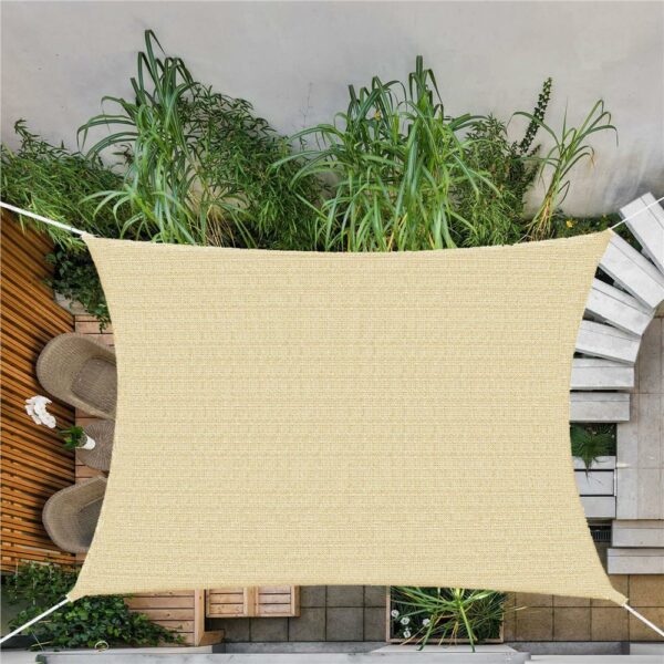 Copertina prelata de soare, dreptunghiulara, impermeabila cu protectie UV, 4x3m, bej - Image 16
