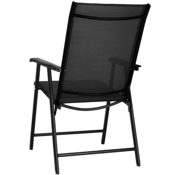 Fém kerti szék, összecsukható, 95x57x66cm, maximum 150kg, fekete - Image 16