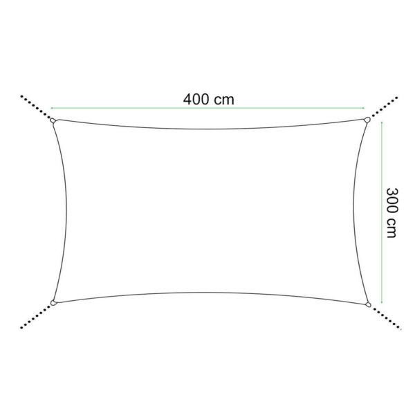 Copertina prelata de soare, dreptunghiulara, impermeabila cu protectie UV, 4x3m, bej - Image 17