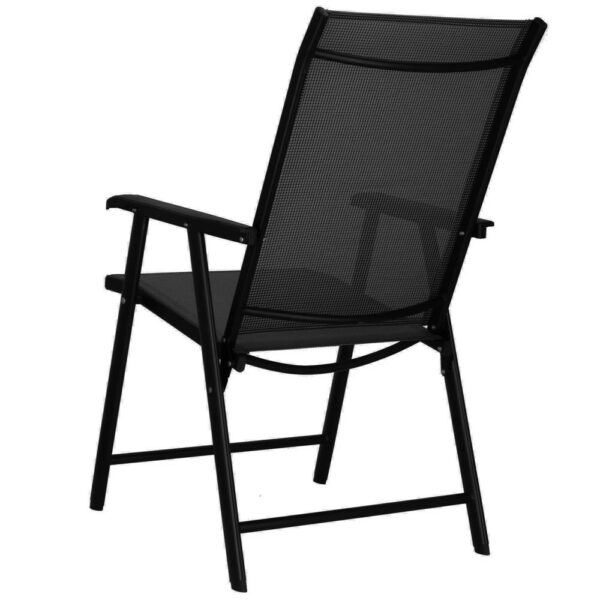 Fém kerti szék, összecsukható, 95x57x66cm, maximum 150kg, fekete - Image 17