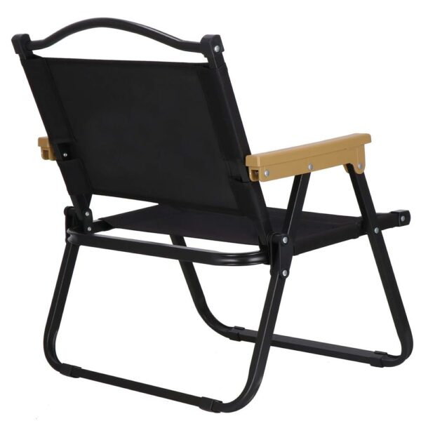 Scaun metalic plabil pentru gradina, camping sau plaja, 50x53x61cm, negru - Image 14