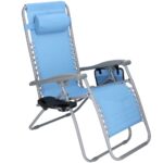 Strand vagy kerti összecsukható szék, Siesta, nulla gravitáció, fejtámlával, kék