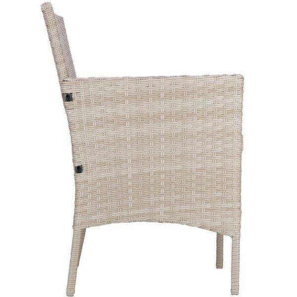 Set mobilier terasa, din tehnorattan, masa cu blat sticla securizata, 2 fotolii cu perne, bej - Image 18