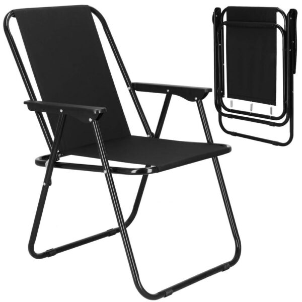 Scaun de plaja Sersimo, pliabil, 100kg, 52x73cm, negru - Image 19
