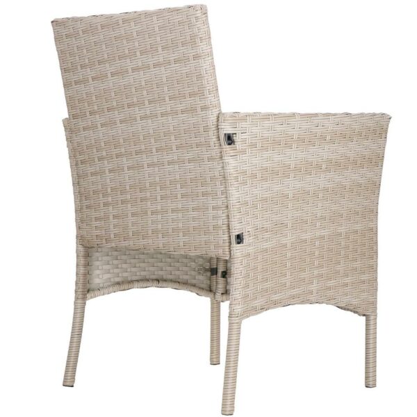 Set mobilier terasa, din tehnorattan, masa cu blat sticla securizata, 2 fotolii cu perne, bej - Image 19