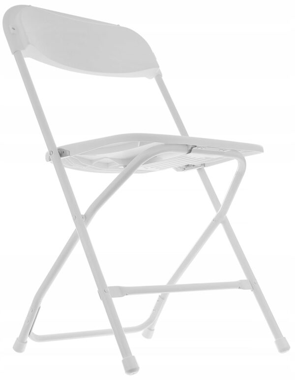Set 2 scaune pliabile, structura otel cu sezut HDPE, 46x50x80cm, maxim 150kg, alb - Image 3