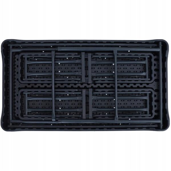 Összecsukható kempingbútor készlet, asztal 2 paddal, acél szerkezet HDPE-vel, 108x60cm, fekete - Image 2