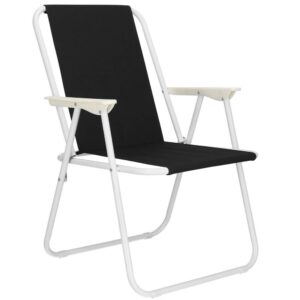 Scaun de plaja Sersimo, pliabil, 100kg, 52x73cm, negru alb