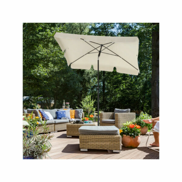 SONGMICS Umbrela terasa gradina sau plaja, cu inclinare, 200x125cm, bej - Image 2