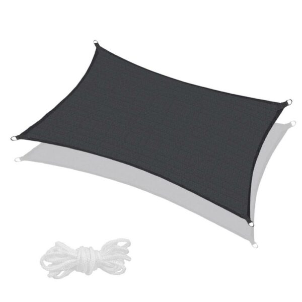 Copertina prelata de soare, dreptunghiulara, impermeabila cu protectie UV, 4x3m, gri inchis - Image 2