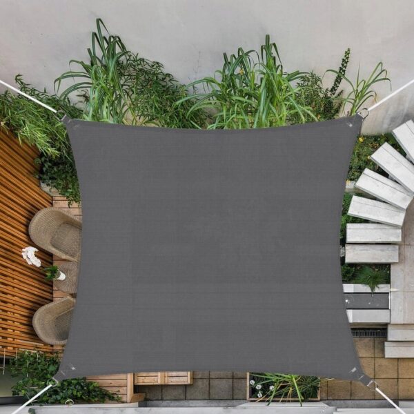 Copertina prelata de soare, patrata, impermeabila cu protectie UV, 4x4m, gri - Image 3