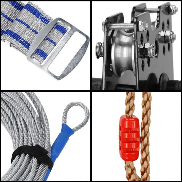 Set tiroliana pentru copii, cablu otel lungime 30m, capacitate 120kg - Image 20