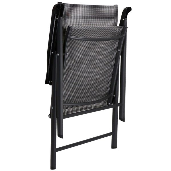 Fém kerti szék, összecsukható, 95x57x66cm, maximum 150kg, szürke - Image 19