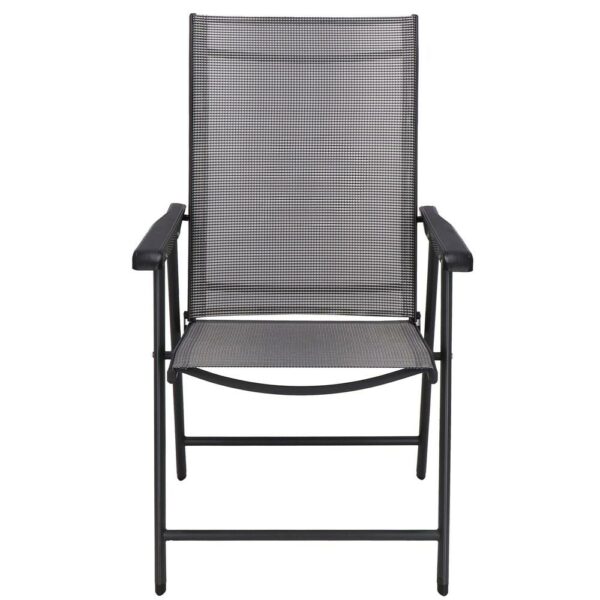 Fém kerti szék, összecsukható, 95x57x66cm, maximum 150kg, szürke - Image 20