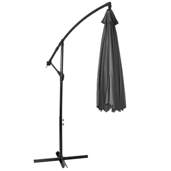 Kerti esernyő oldalkarral, huzattal, 300cm, szürke - Image 23